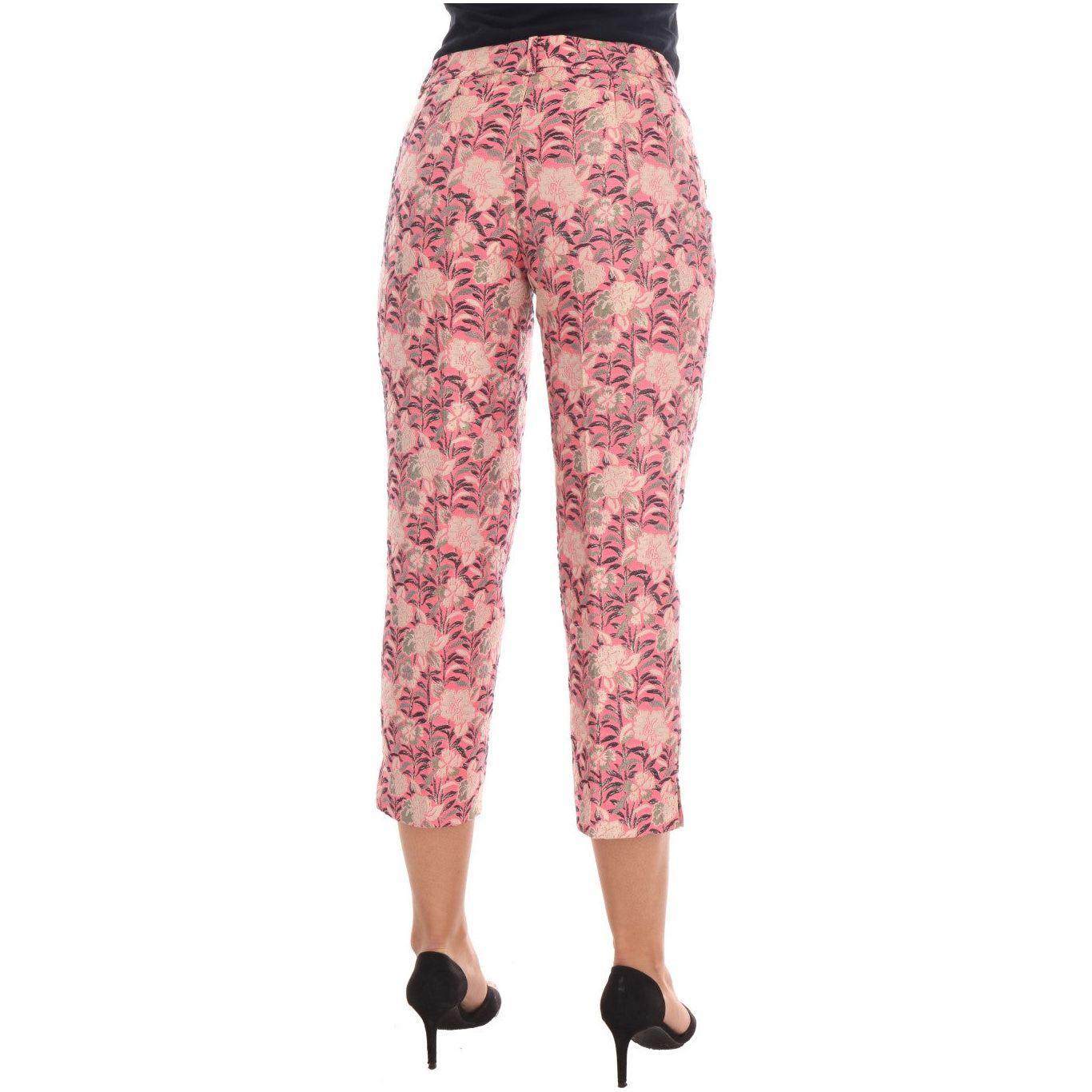 Dolce & Gabbana Pink Floral Brocade Capri Pants PAN61114-3