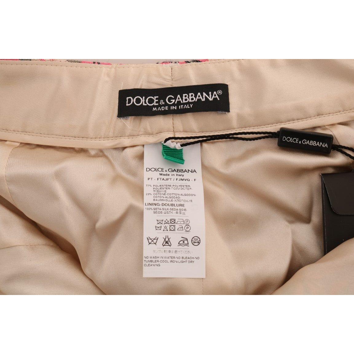 Dolce & Gabbana Pink Floral Brocade Capri Pants PAN61114-3