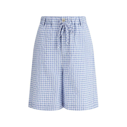 Marni knee-length Vichy Shorts Marni Light Steel Blue