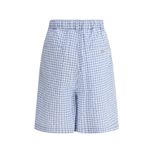 Marni knee-length Vichy Shorts Marni Light Steel Blue