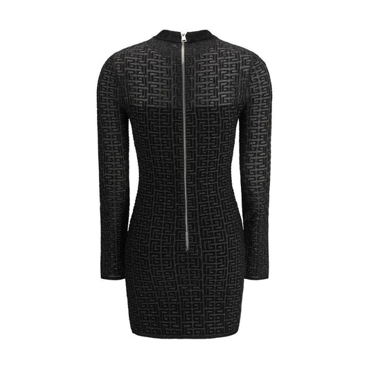 Balmain Knit Mini Dress Balmain Black