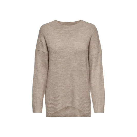 Only Beige Acrylic Sweater Only Rosy Brown
