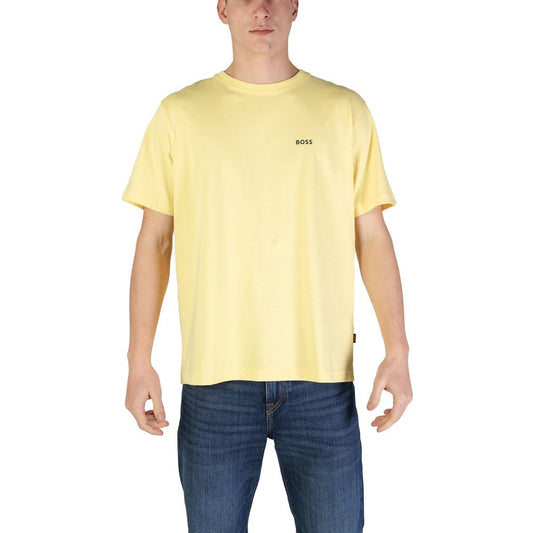 Hugo Boss Yellow Cotton T-Shirt Hugo Boss Wheat
