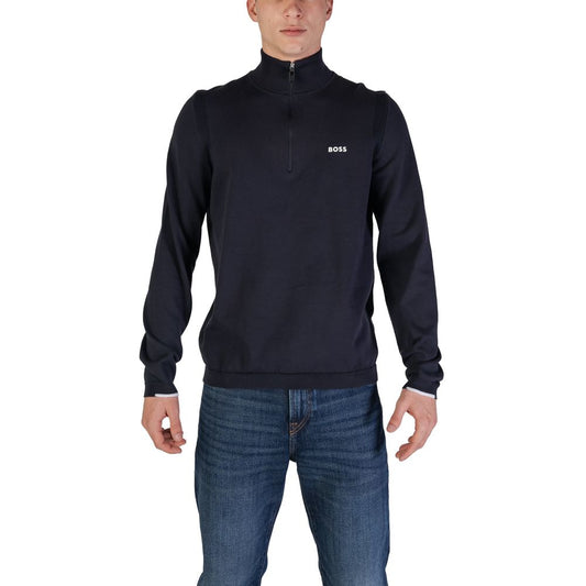 Hugo Boss Blue Cotton Cardigan Hugo Boss Dark Slate Gray