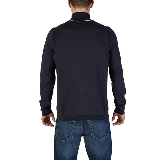 Hugo Boss Blue Cotton Cardigan Hugo Boss Dark Slate Gray