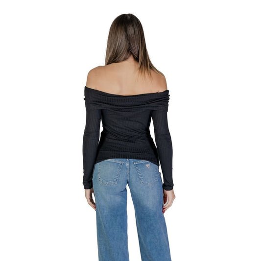 Jacqueline De Yong Black Viscose Tops & T-Shirt Jacqueline De Yong Dark Slate Gray