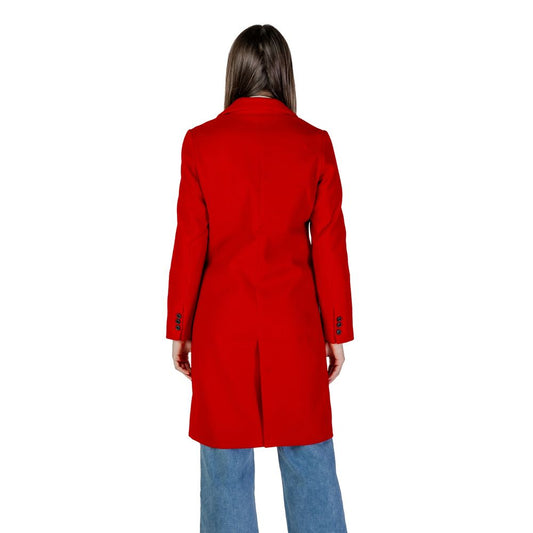 Vero Moda Red Polyester Jackets & Coat Vero Moda Firebrick