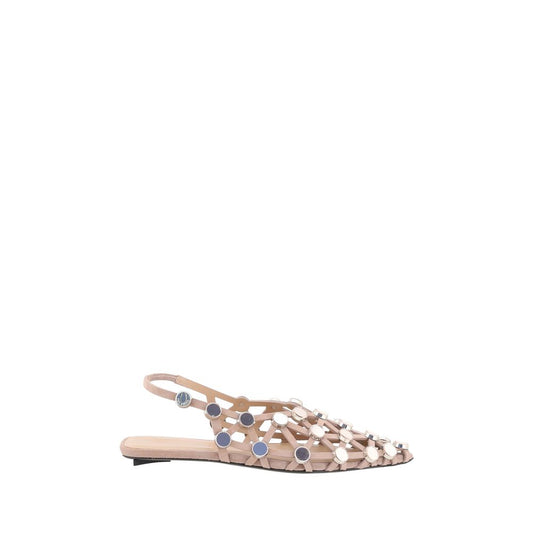 The Attico Grid Ballerinas The Attico Tan