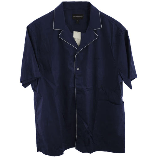 Emporio Armani Blue Cotton Shirt Emporio Armani Black