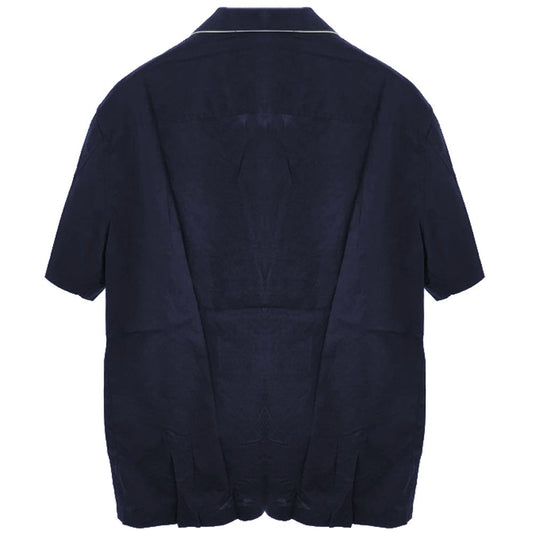 Emporio Armani Blue Cotton Shirt Emporio Armani Dark Slate Gray