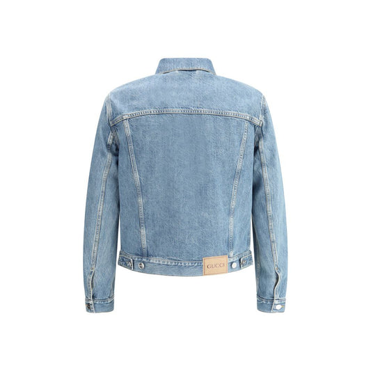 Gucci Double G Denim Jacket Gucci Light Slate Gray