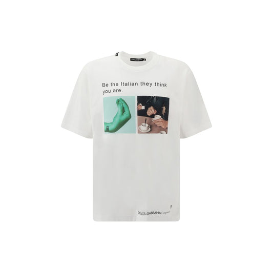 Dolce & Gabbana T-shirt whit maxi print Dolce & Gabbana Light Gray