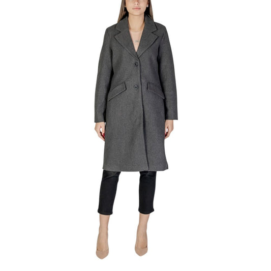 Vero Moda Gray Polyester Jackets & Coat Vero Moda Dark Slate Gray