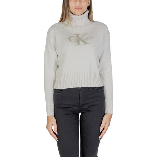 Calvin Klein Jeans Cream Cotton Sweater Calvin Klein Jeans Dark Slate Gray