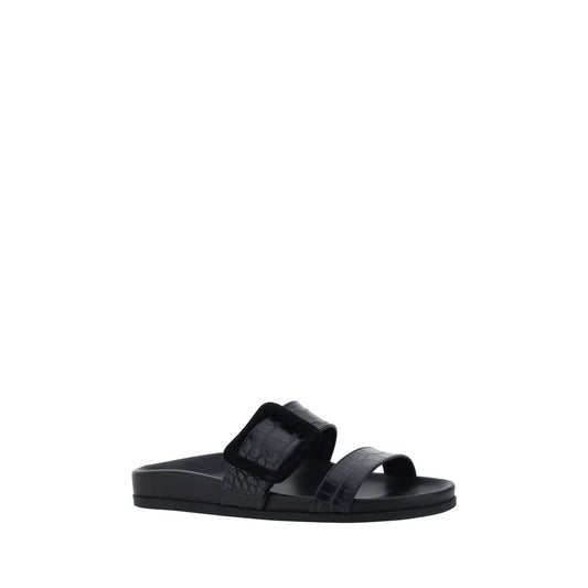 Manolo Blahnik Mayfu Sandals Manolo Blahnik Dark Slate Gray