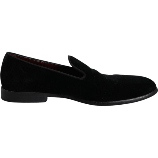 Dolce & Gabbana Dolce & Gabbana Black Velvet Loafers Formal Men Dress Shoes MV6614-42 1728,67345645728,Black,Dolce & Gabbana,EU42/US9,Loafers - Men - Shoes,Material: Nylon blend (velvet),Men,Men - Shoes,Preowned / Defect,Shoes