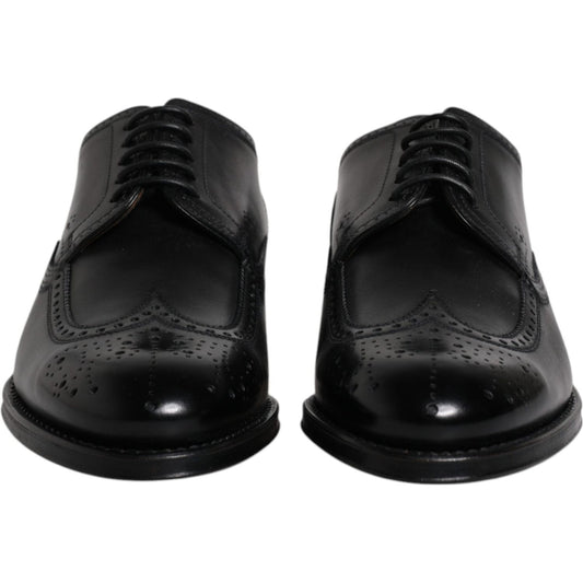 Dolce & Gabbana Dolce & Gabbana Black Leather Derby Wingtip Formal Shoes MV6619-39.5 1728,67345645728,Black,Dolce & Gabbana,EU39.5/US6.5,Formal - Men - Shoes,Material: 100% Calfskin Leather,Men,Men - Shoes,New with tags,Shoes