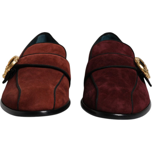 Dolce & Gabbana Dolce & Gabbana Bordeaux Suede Loafers Formal Men Dress Shoes MV6620-41 1728,67345645728,Bordeaux,Dolce & Gabbana,EU41/US8,Loafers - Men - Shoes,Material: 90% Goat Leather 6% Viscose 4% Cotton (suede),Men,Men - Shoes,Preowned / Defect,Shoe