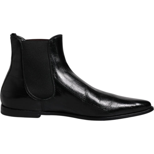 Dolce & Gabbana Dolce & Gabbana Black Leather Chelsea Men Ankle Boots Shoes MV6621-44 1728,67345645728,Black,Boots - Men - Shoes,Dolce & Gabbana,EU44/US11,Material: 60% Calf Leather 20% Cotton 20% Viscose,Men,Men - Shoes,New with tags,Shoes