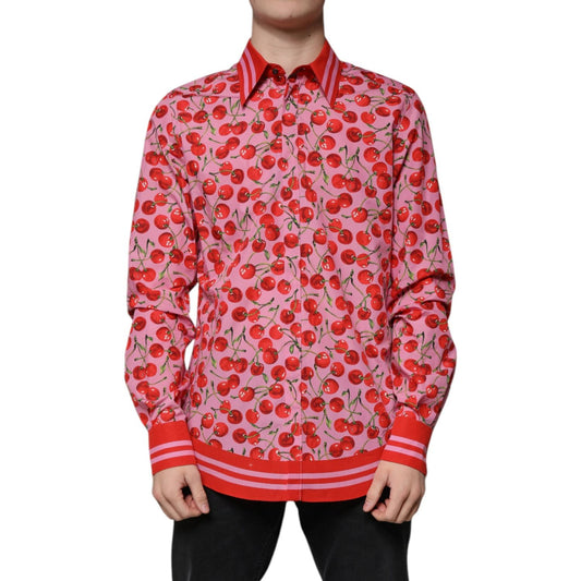 Dolce & Gabbana Dolce & Gabbana Pink Cherry Cotton Formal MARTINI Dress Shirt TSH87286-41 1728,67345645728,Clothing,Dolce & Gabbana,IT41 | L,Material: 100% Cotton,Men,Men - Clothing,New with tags,Pink,Shirts - Men - Clothing