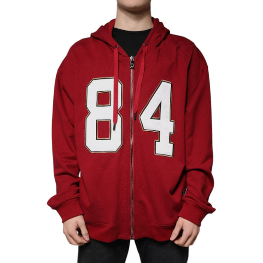 Dolce & Gabbana Dolce & Gabbana Red Cotton Hooded Zip Sweatshirt Sweater TSH87319-60 1728,67345645728,Clothing,Dolce & Gabbana,IT60 | 3XL,Material: 100% Cotton,Men,Men - Clothing,New with tags,Red,Sweaters - Men - Clothing