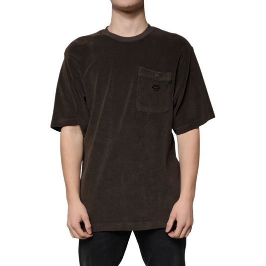 Dolce & Gabbana Dolce & Gabbana Brown Cotton Crew Neck Short Sleeves T-shirt TSH87311-48 1728,67345645728,Brown,Clothing,Dolce & Gabbana,IT48 | M,Material: 100% Cotton,Men,Men - Clothing,New with tags,T-Shirts - Men - Clothing