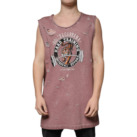 Dolce & Gabbana Dolce & Gabbana Brown Cotton Round Neck Sleeveless T-shirt TSH87314-48 1728,67345645728,Brown,Clothing,Dolce & Gabbana,IT48 | M,Material: 100% Cotton,Men,Men - Clothing,New with tags,T-Shirts - Men - Clothing