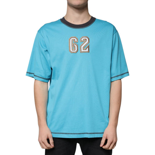 Dolce & Gabbana Dolce & Gabbana Blue Logo Crew Neck Short Sleeves T-shirt TSH87318-52 1728,67345645728,Blue,Clothing,Dolce & Gabbana,IT52 | XL,Material: 100% Cotton,Men,Men - Clothing,New with tags,T-Shirts - Men - Clothing