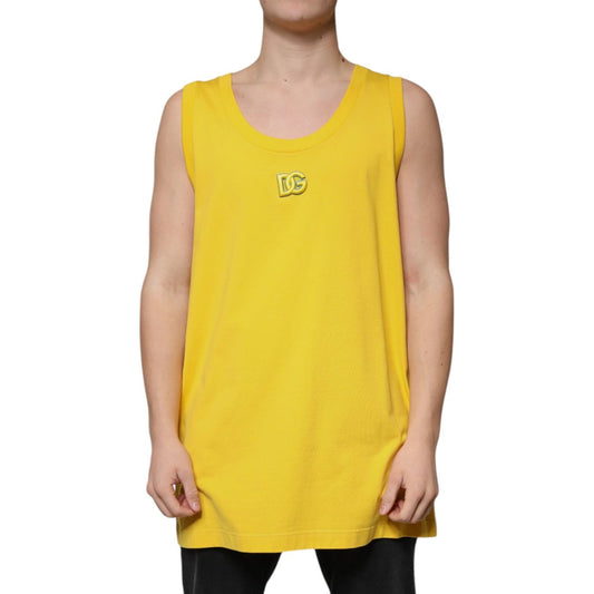 Dolce & Gabbana Dolce & Gabbana Yellow Cotton Round Neck Sleeveless T-shirt TSH87323-50 1728,67345645728,Clothing,Dolce & Gabbana,IT50 | L,Material: 100% Cotton,Men,Men - Clothing,New with tags,T-Shirts - Men - Clothing,Yellow