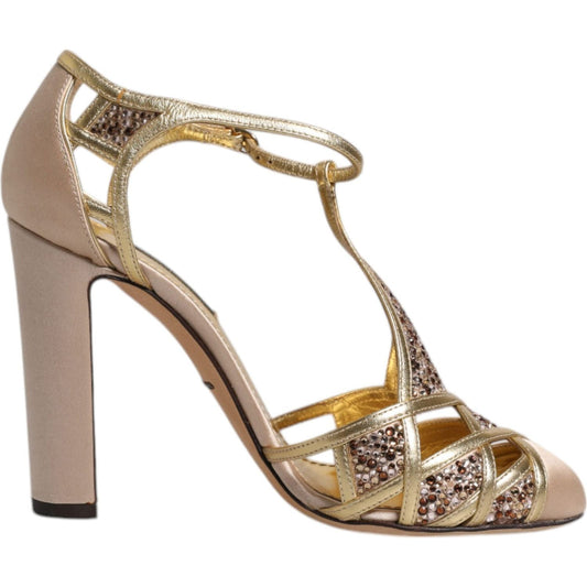 Dolce & Gabbana Dolce & Gabbana Beige Crystal Embellished Satin Leather Pumps Shoes LA12055-35 1728,67345645728,Beige,Dolce & Gabbana,EU35/US4.5,Material: 41% Viscose 40% Lamb Leather 19% Silk,Preowned / Defect,Sandals - Women - Shoes,Shoes,Women,Women -