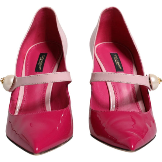 Dolce & Gabbana Dolce & Gabbana Two Tone Pink Leather Mary Jane Heels Pumps Shoes LA12065-40.5 1728,67345645728,Dolce & Gabbana,EU40.5/US10,Material: Leather,Pink,Preowned / Defect,Pumps - Women - Shoes,Shoes,Women,Women - Shoes