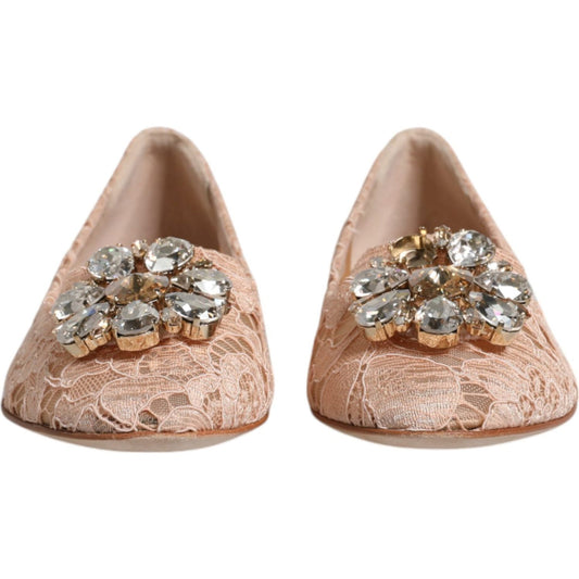 Dolce & Gabbana Dolce & Gabbana Beige Lace Crystal Ballet Flats Loafers Shoes LA12084-34 1728,67345645728,Beige,Dolce & Gabbana,EU34/US4.5,Flat Shoes - Women - Shoes,Material: 56% Viscose 39% Cotton 5% Nylon,Preowned / Defect,Shoes,Women,Women - Shoes