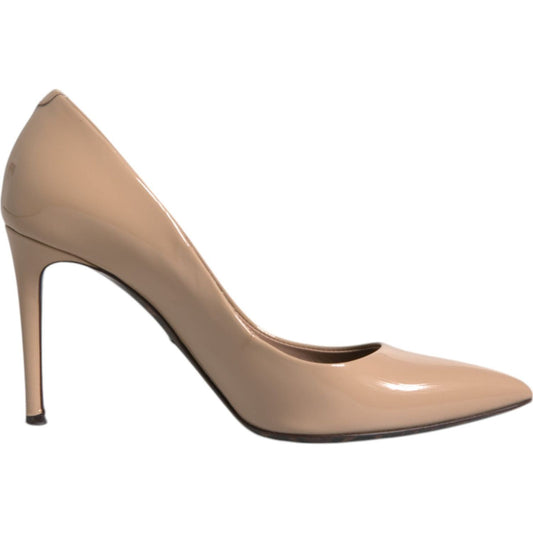 Dolce & Gabbana Dolce & Gabbana Beige Patent Leather Stiletto Heel Pumps Shoes LA12087-35.5 1728,67345645728,Beige,Dolce & Gabbana,EU35.5/US5,Material: 100% Patent Leather,Preowned / Defect,Pumps - Women - Shoes,Shoes,Women,Women - Shoes