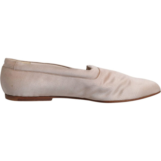 Dolce & Gabbana Dolce & Gabbana Beige Fabric Slip On Ballerina Flats Shoes LA12136-39 1728,67345645728,Beige,Dolce & Gabbana,EU39/US8.5,Flat Shoes - Women - Shoes,Material: Fabric,Preowned / Defect,Shoes,Women,Women - Shoes