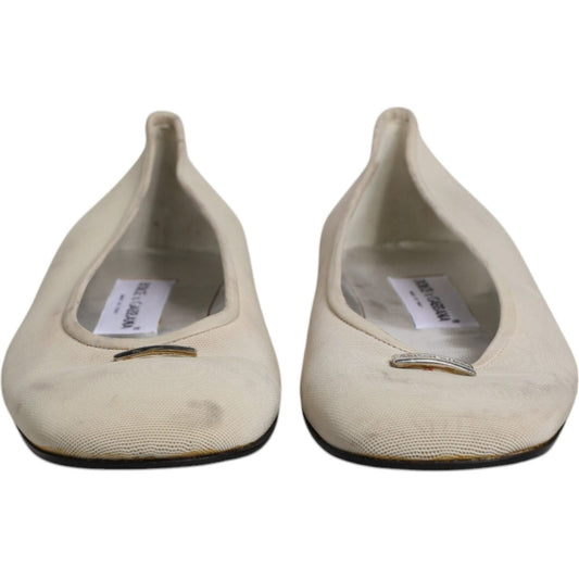 Dolce & Gabbana Dolce & Gabbana Beige Fabric Slip On Ballerina Flats Shoes LA12232-39 1728,67345645728,Beige,Dolce & Gabbana,EU39/US8.5,Flat Shoes - Women - Shoes,Material: Fabric,Preowned / Defect,Shoes,Women,Women - Shoes