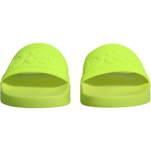 Dolce & Gabbana Dolce & Gabbana Green Rubber Slides Sandals Beachwear Shoes LA12242-40 1728,67345645728,Dolce & Gabbana,EU40/US9.5,Flat Shoes - Women - Shoes,Green,Material: 100% Rubber,New with tags,Shoes,Women,Women - Shoes