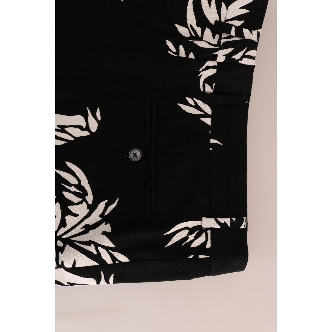 优雅树印花九分裤