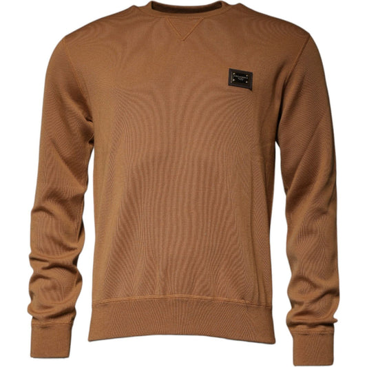Dolce & Gabbana Dolce & Gabbana Brown Logo Plaque Crew Neck Pullover Sweater TSH87583-48 1728,67345645728,Brown,Clothing,Dolce & Gabbana,IT48 | M,Material: 100% cashmere,Men,Men - Clothing,New with tags,Sweaters - Men - Clothing
