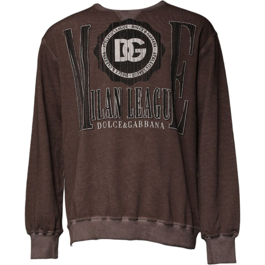 Dolce & Gabbana Dolce & Gabbana Brown Logo Print Crew Neck Pullover Sweater TSH87586-48 1728,67345645728,Brown,Clothing,Dolce & Gabbana,IT48 | M,Material: 100% Cotton,Men,Men - Clothing,New with tags,Sweaters - Men - Clothing