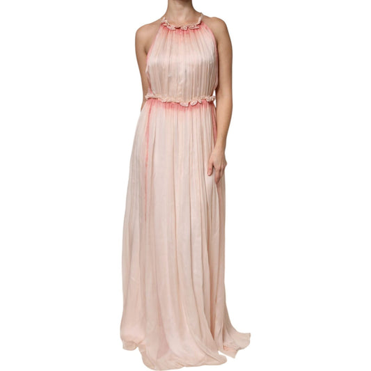 Alberta Ferretti Alberta Ferretti Pink Sleeveless Pleated A-line Maxi Dress DR281411-42 1728,67345645728,Alberta Ferretti,Clothing,Dresses - Women - Clothing,IT42|M,Material: 100% Silk,Pink,Preowned / Defect,Women,Women - Clothing