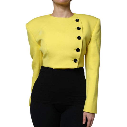 Dolce & Gabbana Dolce & Gabbana Lemon Yellow Wool Long Sleeves Cropped Coat Jacket JKT4186-38 1728,67345645728,Clothing,Dolce & Gabbana,IT38 | XS,Jackets & Coats - Women - Clothing,Material: 100% Virgin Wool,New with tags,Women,Women - Clothing,Yellow