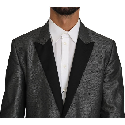 Dolce & Gabbana Elegant Gray Patterned Martini Suit Dolce & Gabbana Dark Slate Gray