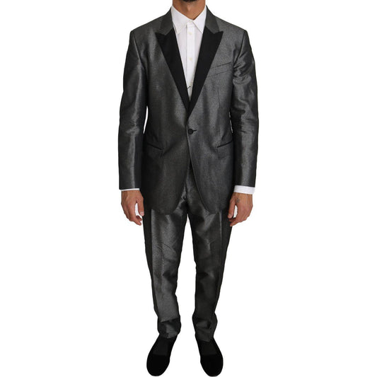 Dolce & Gabbana Elegant Gray Patterned Martini Suit Dolce & Gabbana Dark Slate Gray