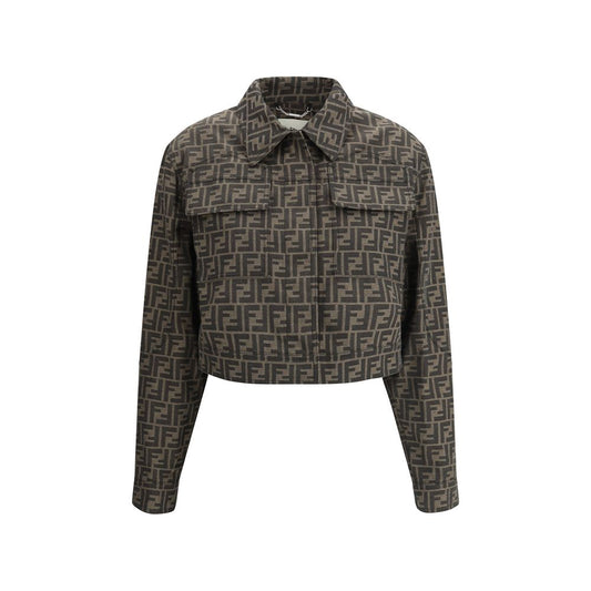 Fendi FF logo cropped Jacket Fendi Dark Slate Gray