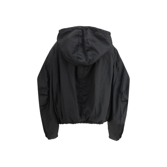 The Attico Nylon Windbreaker Jacket The Attico Dark Slate Gray
