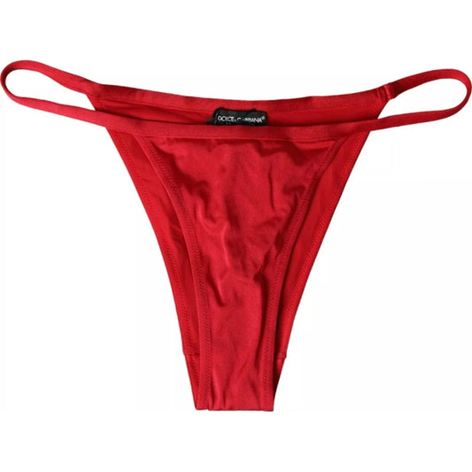 Dolce & Gabbana Red Nylon Stretch Beachwear Swimwear Bottom Bikini Dolce & Gabbana Firebrick