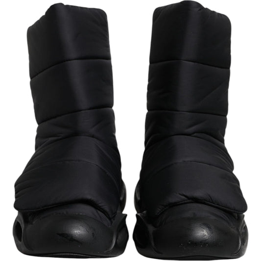 Dolce & Gabbana Black Slip On Wave Quilted Sneakers Shoes