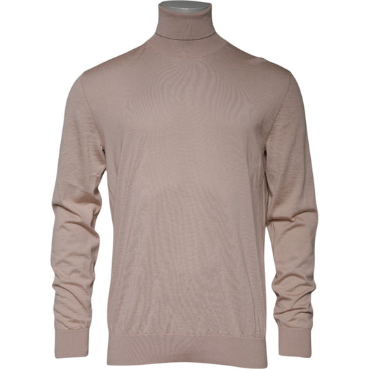 Dolce & Gabbana Beige Cashmere Turtleneck Pullover Sweater