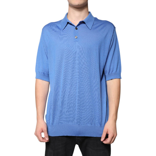 Dolce & Gabbana Blue Collared Short Sleeves Polo T-shirt