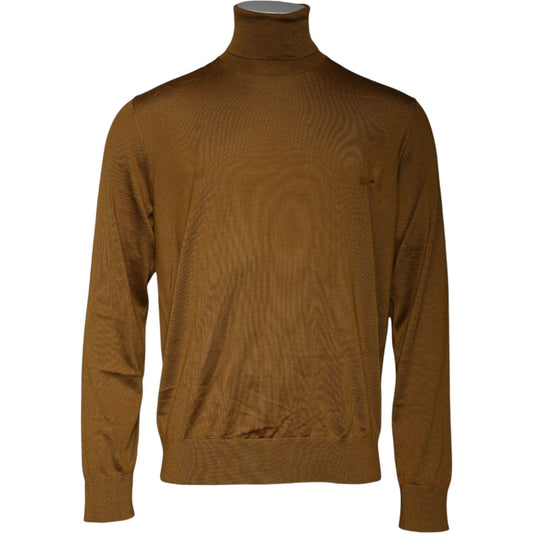 Dolce & Gabbana Brown Cashmere Turtleneck Pullover Sweater